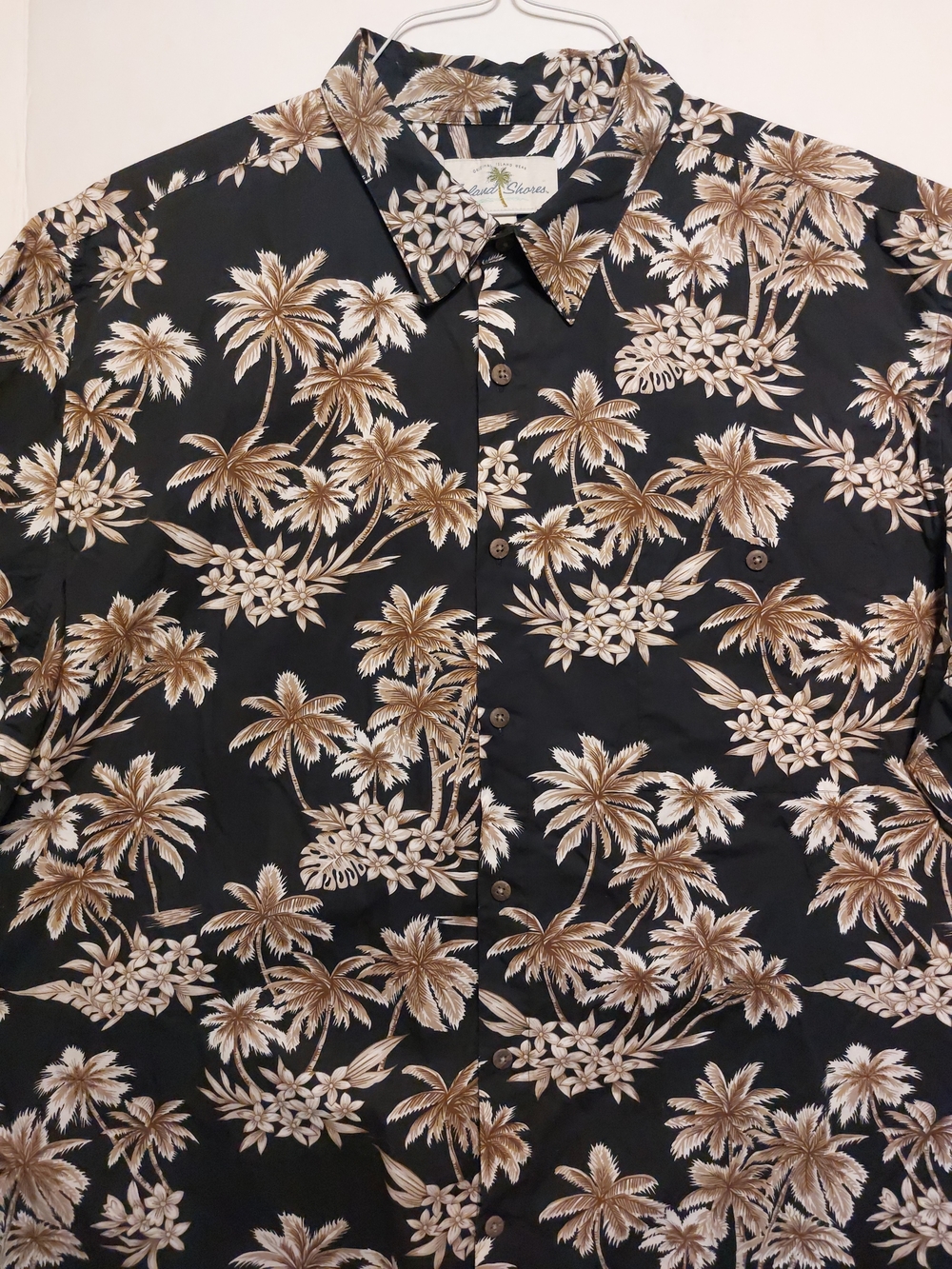 Men's Palm-Print Button-Down Shirt - Black & Brown